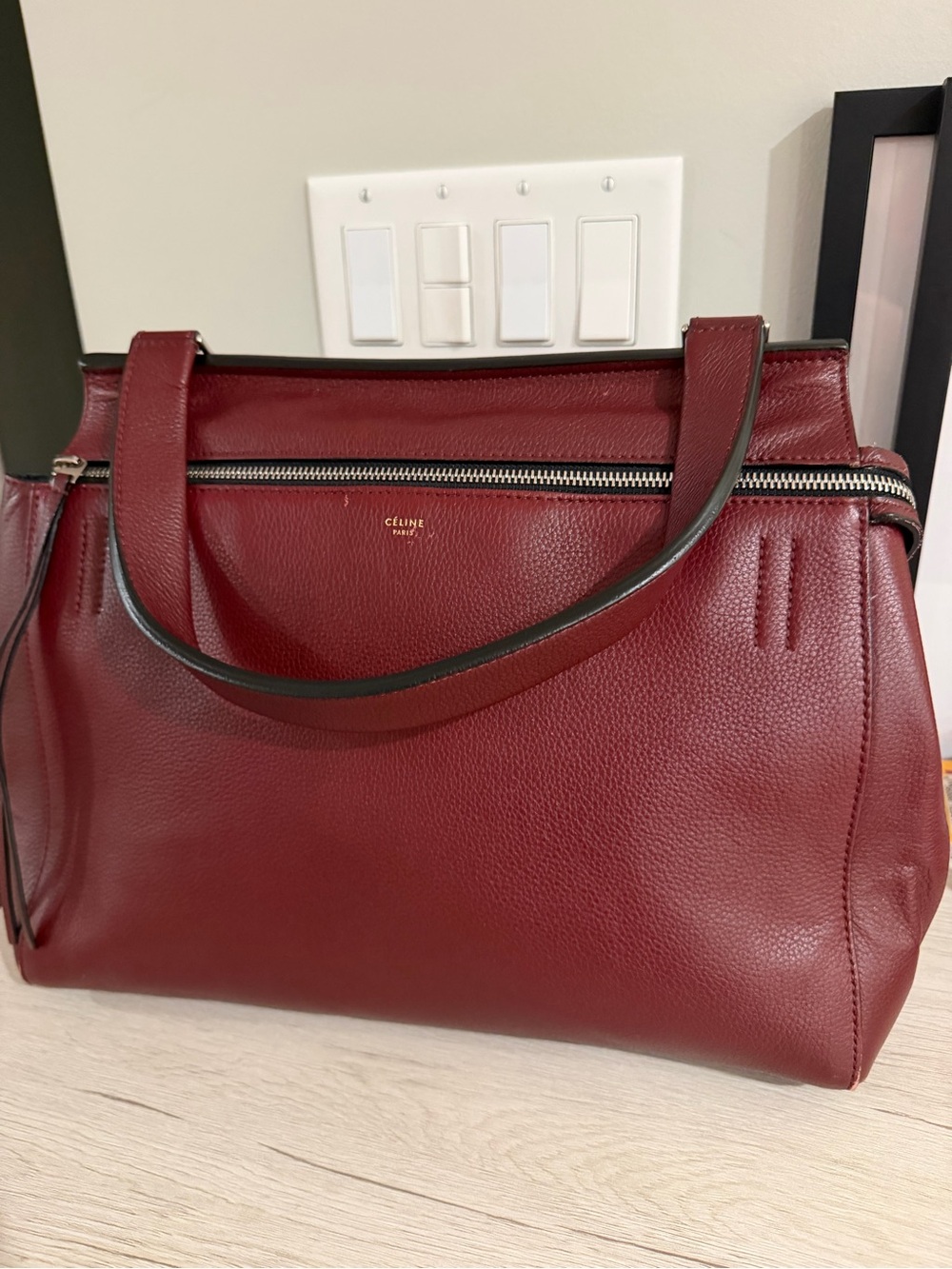Celine Pebbled Leather Medium Edge Bag